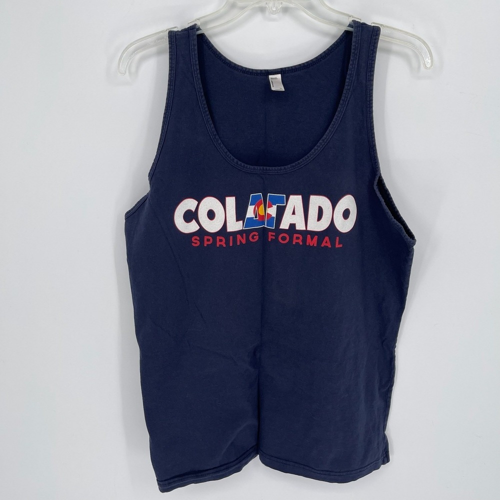 American‎ Apparel Men's Navy Blue Colorado Delta Gamma Spring Formal Tank Top XL